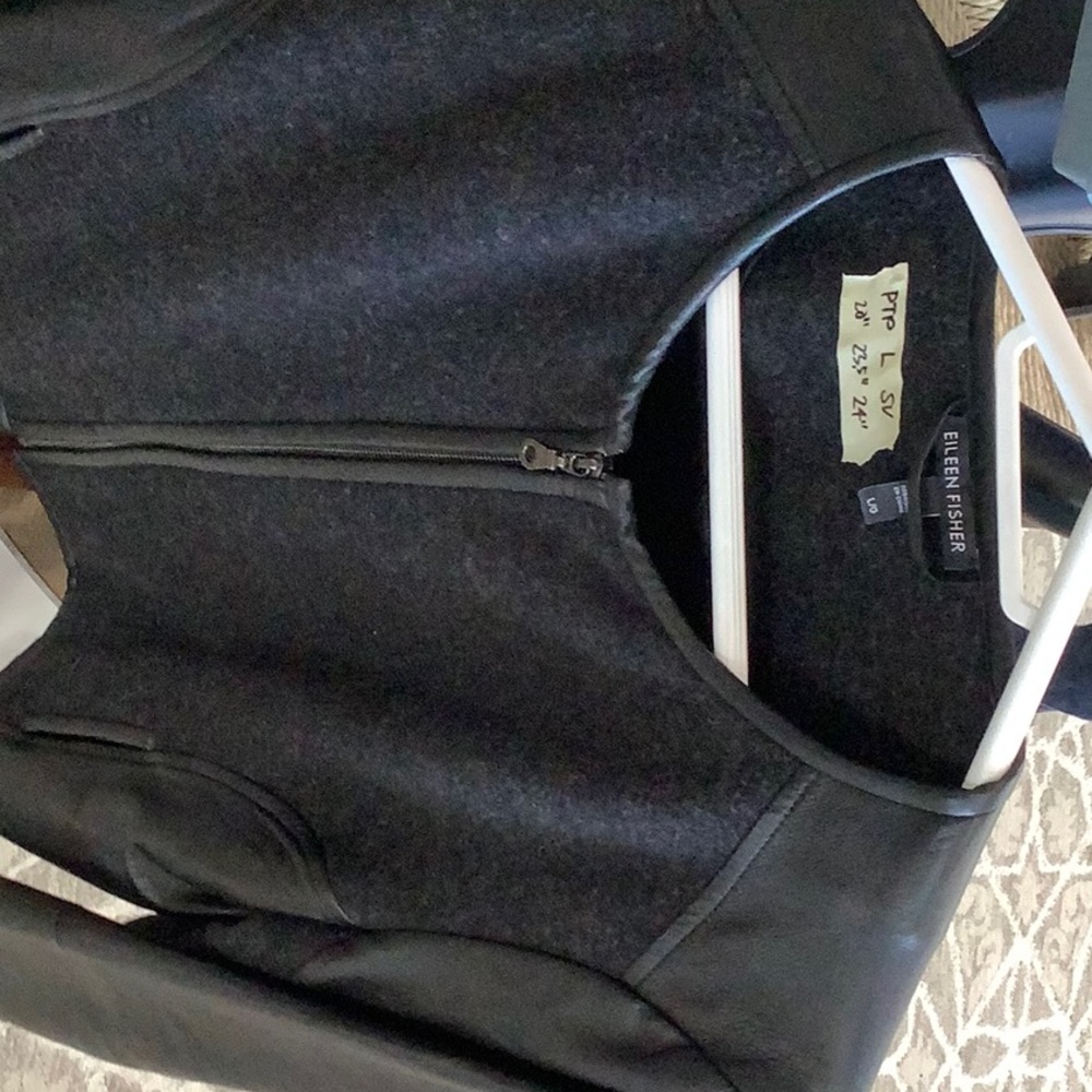 Eileen Fisher Leather Wool Large